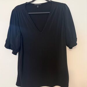 Banana Republic Black Puff Sleeve Blouse